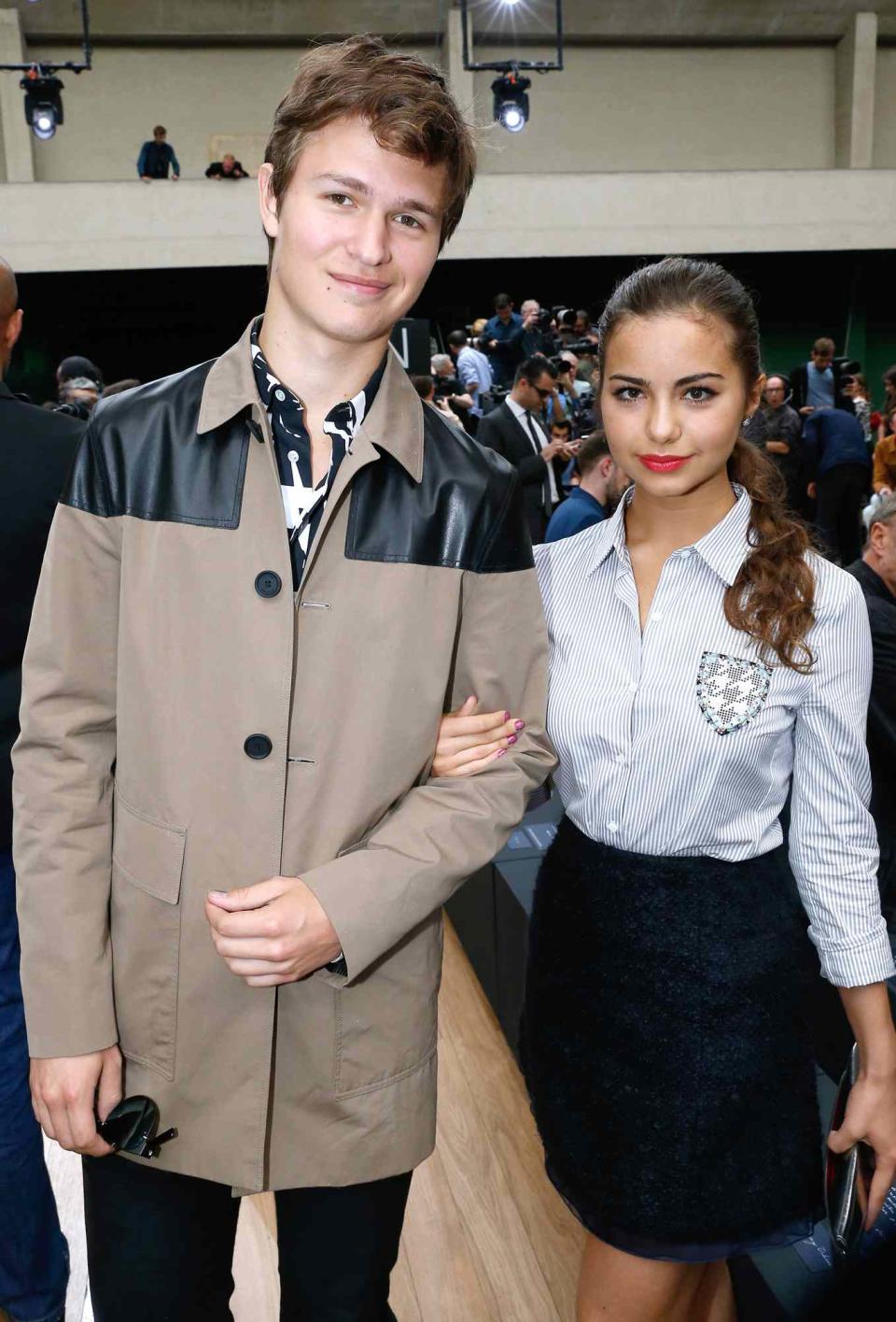 Ansel Elgort and Violetta Komyshan attend the Dior Homme show as part of the Paris Fashion Week Menswear Spring/Summer 2015 on June 28, 2014 in Paris, France