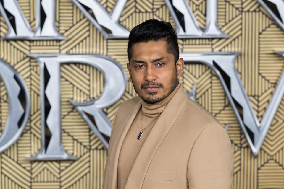 LONDON, UNITED KINGDOM - NOVEMBER 03, 2022: Tenoch Huerta Mejia attends the European premiere of  'Black Panther: Wakanda Forever' at Cineworld Leicester Square in London, United Kingdom on November 03, 2022. (Photo credit should read Wiktor Szymanowicz/Future Publishing via Getty Images)