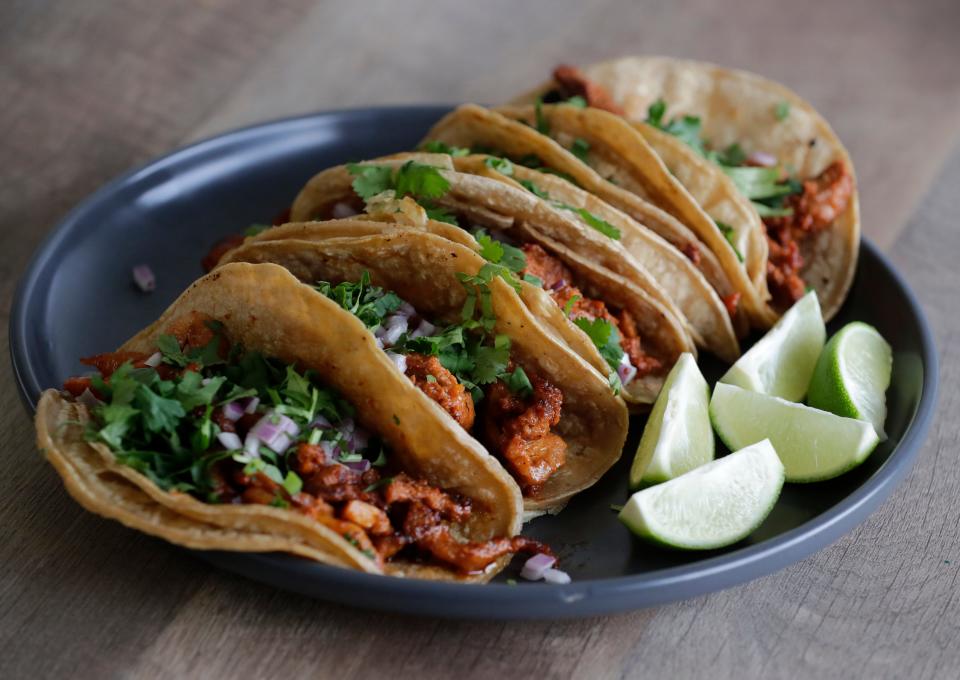 Tacos al pastor available at the new Mexican restaurant called Tierra de Alegria Thursday, April 11, 2024, in Appleton, Wisconsin. The restaurant is located at 3402 Richmond St., #C.
Dan Powers/USA TODAY NETWORK-Wisconsin.