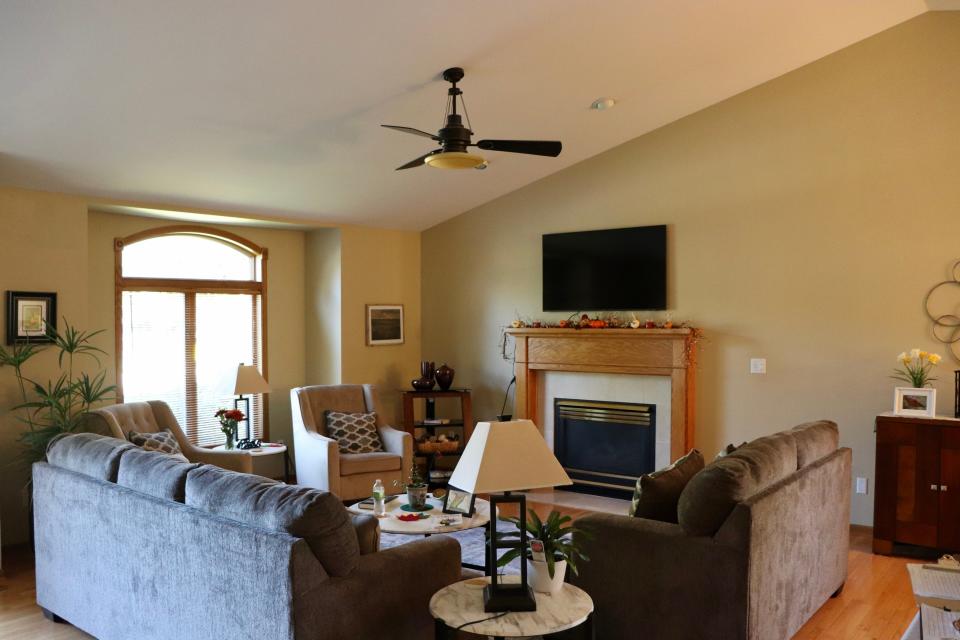 The living room of the newly-opened Iowa City Sober Living house is seen on Monday, Oct. 2, 2023.