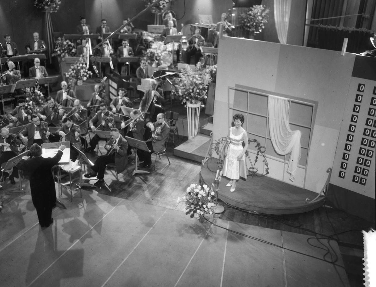 Lys Assia performing at the Eurovision Song Contest (Sepia Times / Universal Images Group via Getty Images)