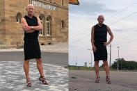 Mark Bryan está arrasando en Instagram gracias a su estilo. Este hombre de 61 años ha dejado de lado las convenciones de género y luce con orgullo faldas y tacones. Según el diario The Sun, fue hace cuatro años cuando se atrevió a llevar estas prendas en público. (Foto: Instagram / <a href="https://www.instagram.com/p/CDvqNhBqZLa/" rel="nofollow noopener" target="_blank" data-ylk="slk:@markbryan911" class="link ">@markbryan911</a>)