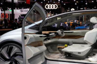 The interior of the Audi's new concept AI: ME with automated driving system is presented during the media day for Shanghai auto show in Shanghai, China April 17, 2019. REUTERS/Aly Song