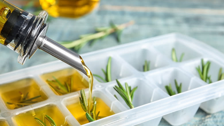 Infusing rosemary olive oil