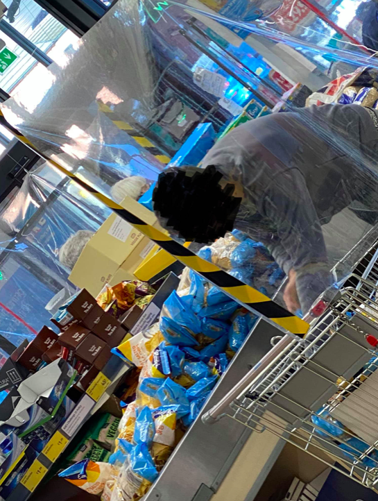 The shopper had piled his trolley with dry goods ahead of the second national lockdown. (Reach)