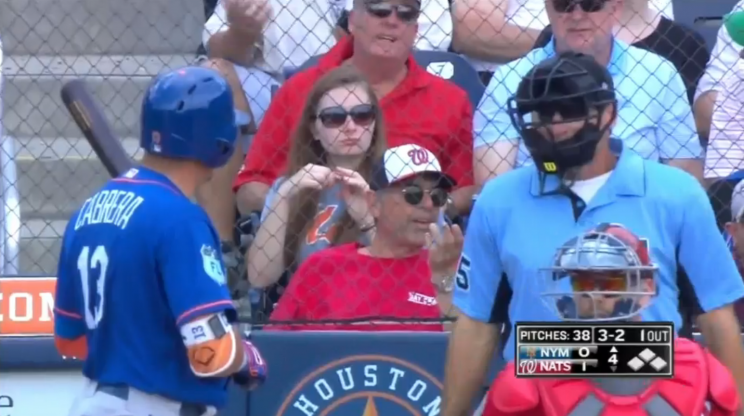 Asdrubal Cabrera had some words with Angel Hernandez on Thursday. (MLB.com screenshot)