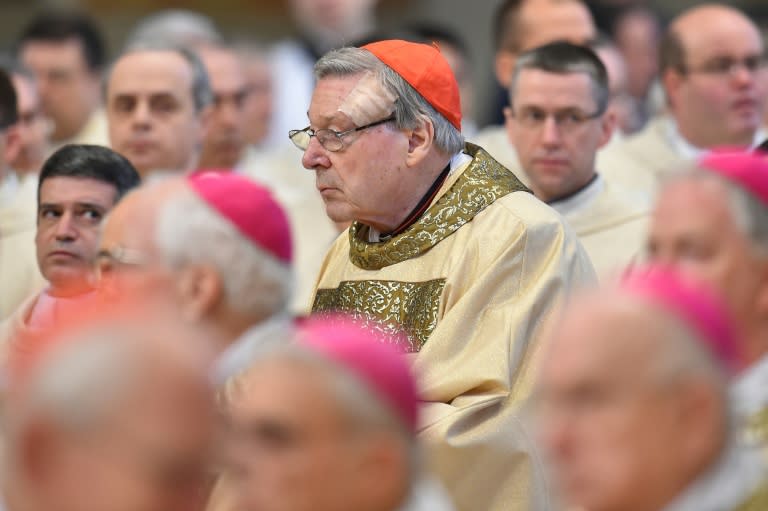 Vatican finance chief Cardinal George Pell attends a mass for the ordination of new bishops at St Peter's Basilica in the Vatican on March 19, 2016