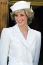 <p>In a white sailor-inspired hat while on a boat in La Spezia, Italy. </p>