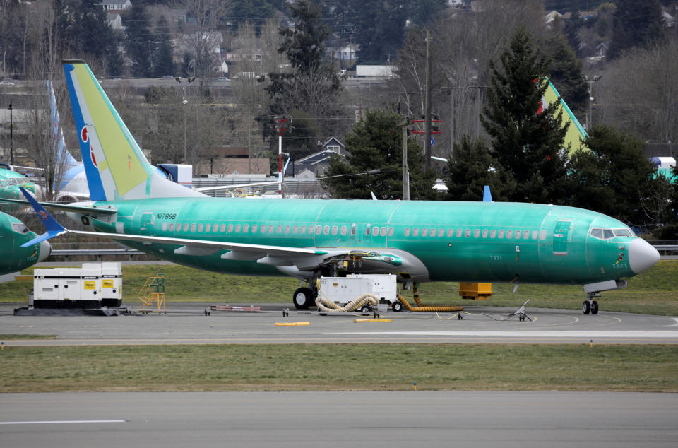 A Boeing 737 MAX 8 aircraft bearing the logo of China Southern Airlines is parked at a Boeing production facility in Renton, Washington, U.S. March 11, 2019. REUTERS/David Ryder