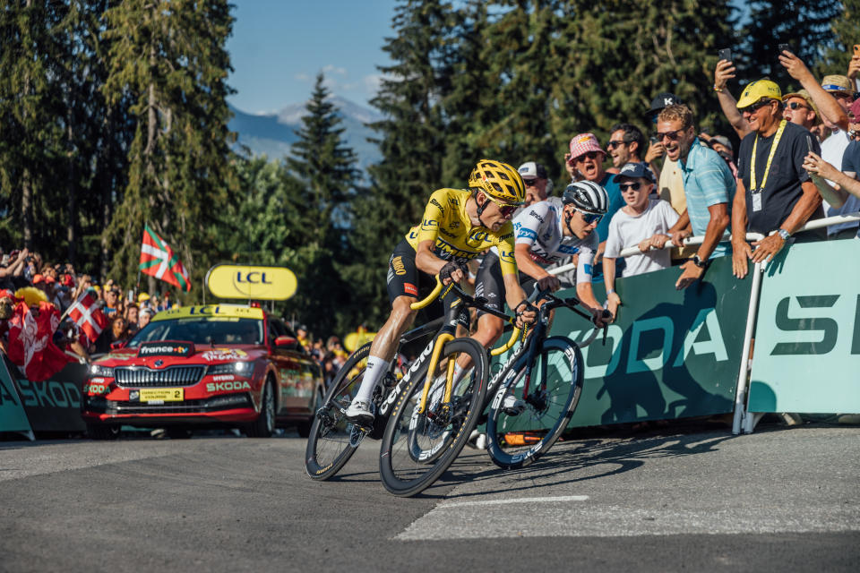 Stunning images from the 15th stage of the 2023 Tour de France, from Les Gets Les Portes du Soleil to Saint-Gervais Mont Blanc