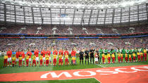 <p>Eindlich geht es los! 78.011 Zuschauer warten auf den Anpfiff des ersten Spiels der WM 2018 in Russland. </p>