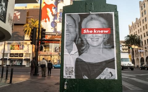 Street art by a right-wing artist implicated Streep in Harvey Weinstein's misconduct in December. - Credit: @Cernovich/Twitter