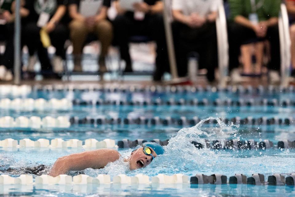 Delaney Dolan of Judge Memorial High School swims