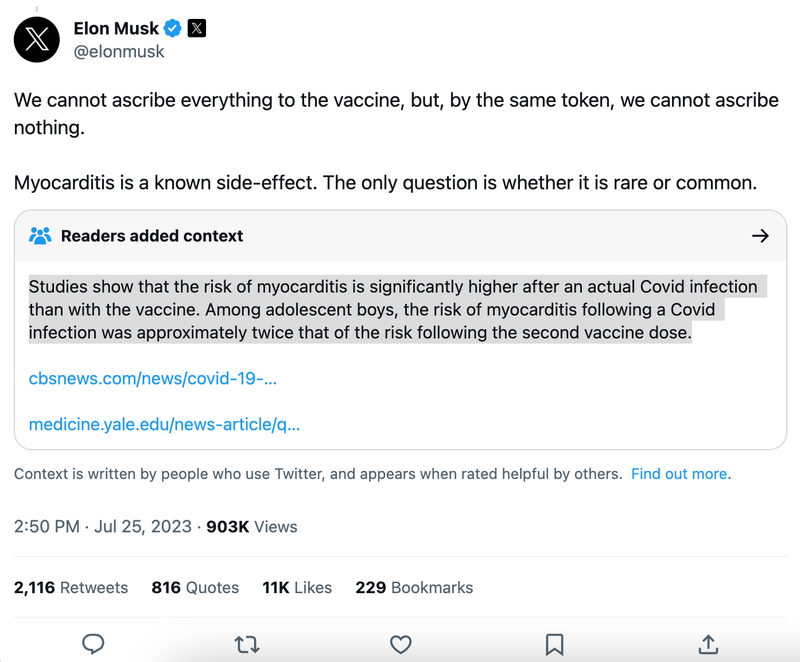 The now-deleted correction to Musk’s tweet. 