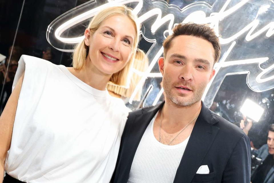 <p>Pierrick Rocher/BFA.com/Shutterstock</p> Kelly Rutherford and Ed Westwick in 2023