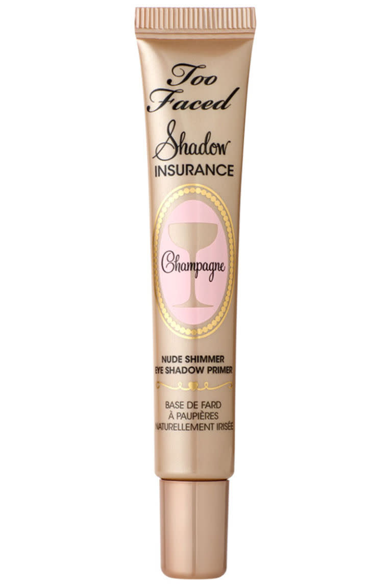 <p>This shadow primer is only champagne-tinted, but it latches on to your lids for hours on end. So even after a long night of drinking the real stuff, your eyeshadow will remain flawless.</p><p><strong>Too Faced</strong> Shadow Insurance Champagne, $20, <a rel="nofollow noopener" href="https://www.toofaced.com/p/eye-shadow-primers/shadow-insurance-champagne/" target="_blank" data-ylk="slk:toofaced.com;elm:context_link;itc:0;sec:content-canvas" class="link ">toofaced.com</a>.</p>