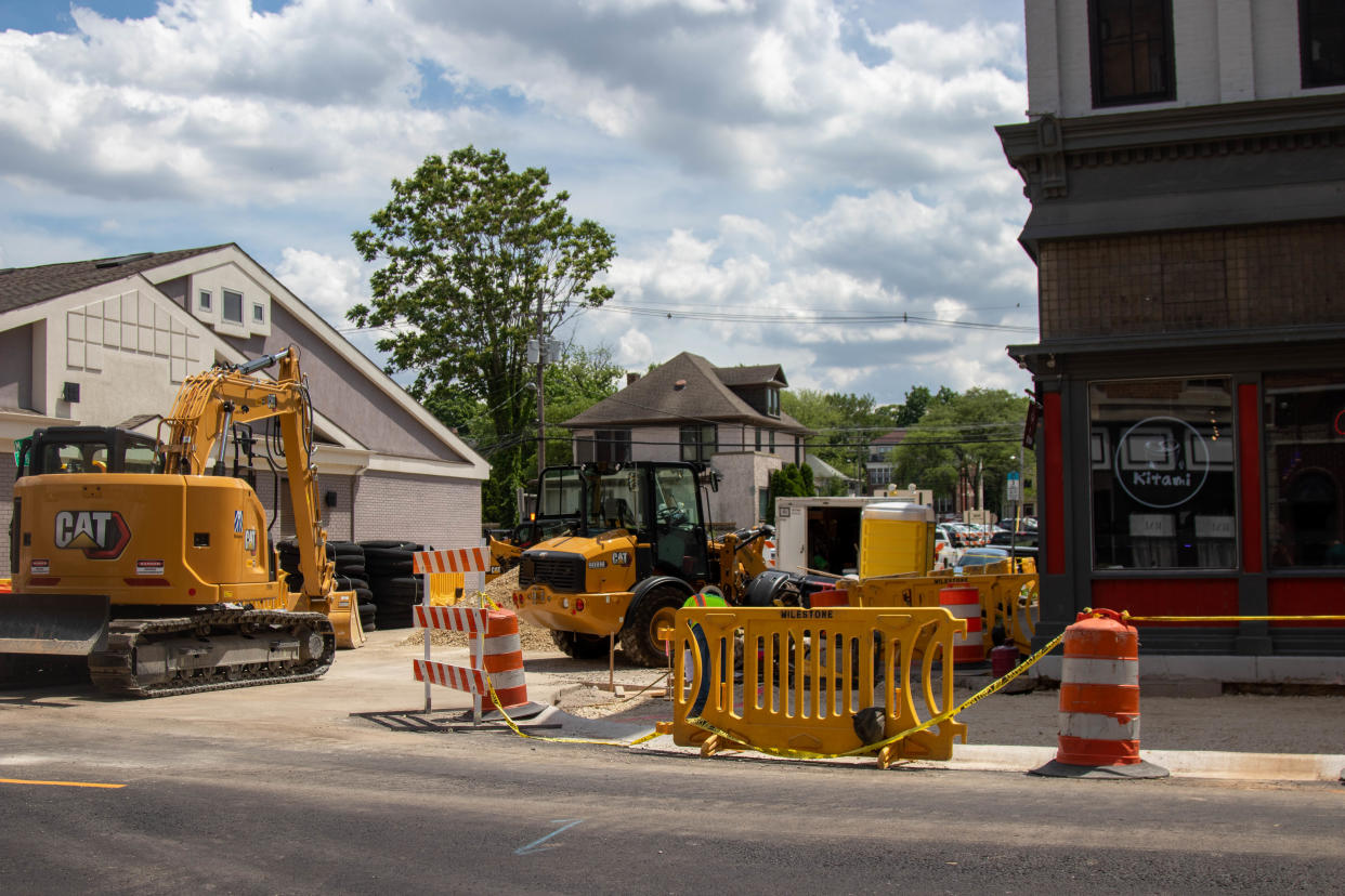 Construction equipment being stored on 8th Street next to Kitami Yakiniku & Sushi on 731 Main St, in Lafayette, on June 2, 2022.
