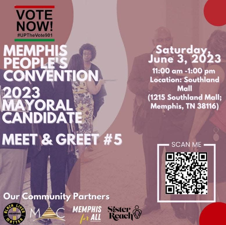The Memphis People's Convention's fifth mayoral meet and greet will take place Saturday from 11 a.m. to 1 p.m., and is set to feature Van Turner, Paul Young and State Rep. Karen Camper.