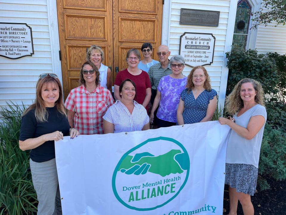 Pictured here are Karen Morton Clark, Recovery Friendly Workplace; Ashley Bowley, NCC; and Suzanne Weete, Dover Mental Health Alliance; Judi Case, NCC; Deb Grochmal, NCC; Barbara Smith, NCC; Marie Sunder, NCC; Bob Selfe, NCC; Kathy Travaglini, NCC; Pastor Patty Marsden, NCC.