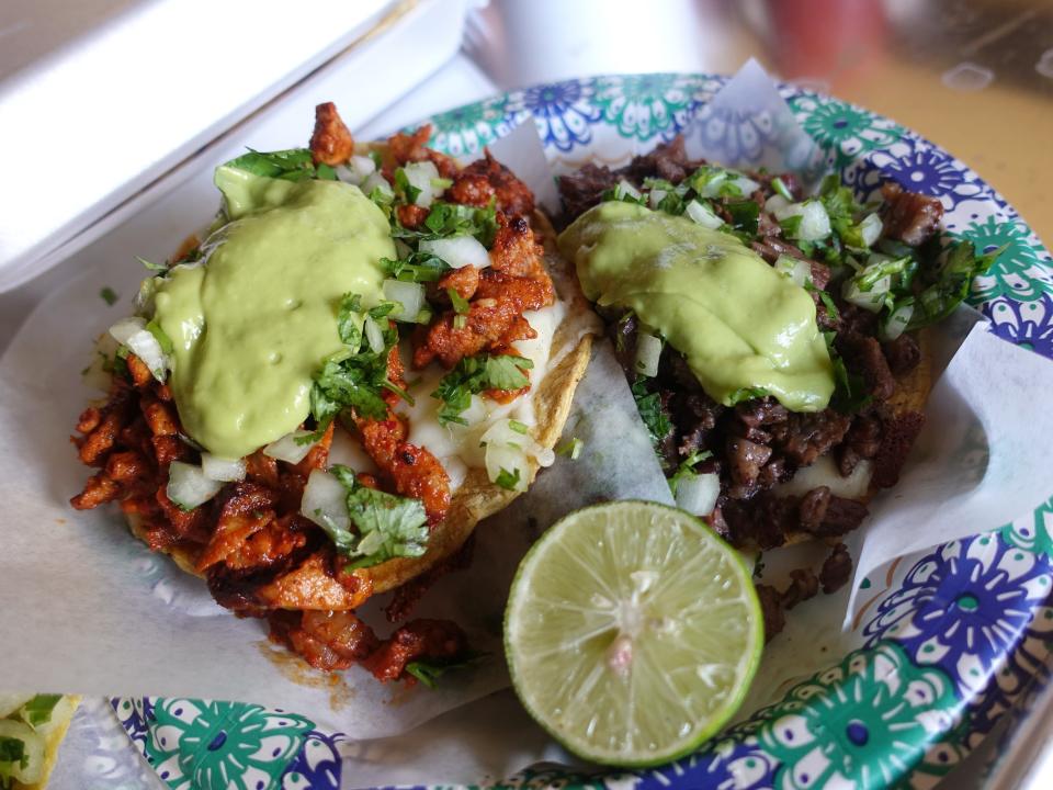 Vampiro al pastor (left) and vampiro carne asada (right) at Tacos Calafia in Tolleson.