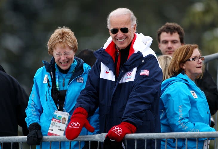 <span class="article__caption">President Biden--then Vice President Biden--was an eager spectator during the ski events at the 2010 Vancouver Winter Games. </span>(Photo: Lars Baron/Bongarts/Getty Images)