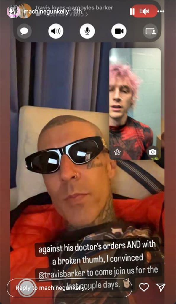 Machine Gun Kelly, Travis Barker, Instagram