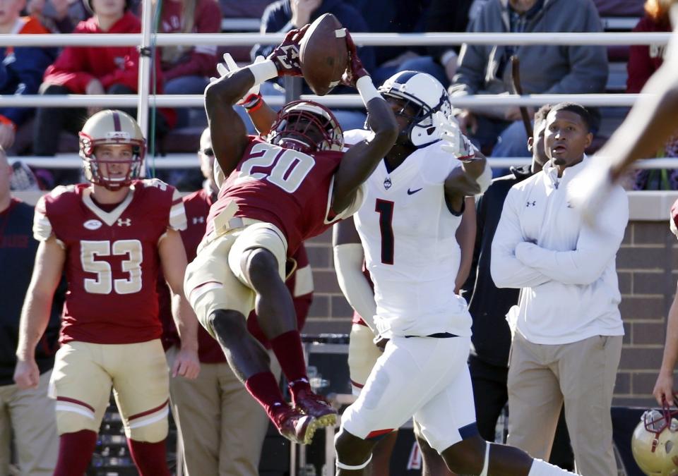 Boston College beat UConn in 2016. The Eagles declined to play that game at Fenway Park. (AP)