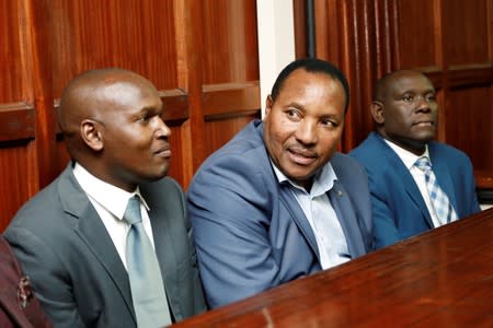 Kiambu county governor Ferdinand Waititu sits in the dock as he appears in court on corruption-related charges, at the Milimani Law Courts in Nairobi