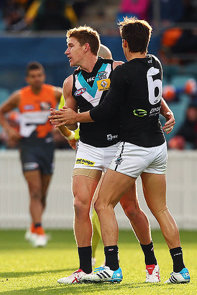 GWS Giants fought hard early against Port Adelaide before the Power grabbed the advantage.