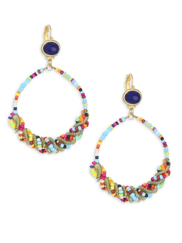 Seed Bead Gypsy Hoop Earrings