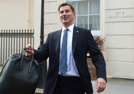 Conservative Party leadership candidate Jeremy Hunt leaves his home in London