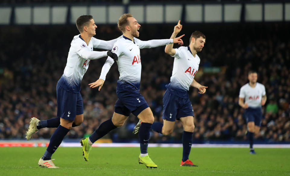 Eriksen was on the mark with Tottenham’s fourth in what turned into a rout