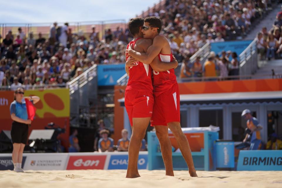 Javier and Joaquin Bello made history for England in the sand (Zac Goodwin/PA) (PA Wire)