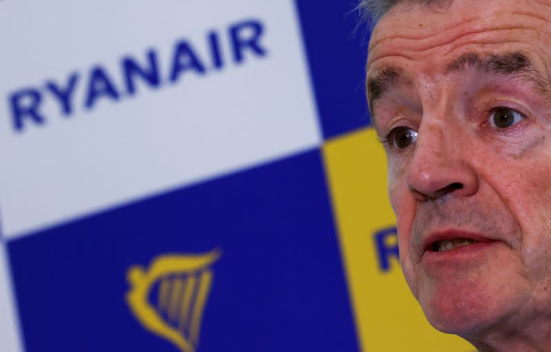 Ryanair CEO holds a news conference on EU climate change policies, in Brussels