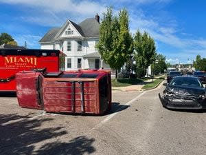 Police respond to rollover crash in Miamisburg