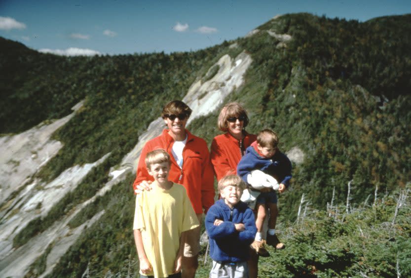 Alex Lowe, Jennifer Lowe and sons Max, Sam and Isaac in a family photo taken the year before Alex’’s death - Credit: National Geographic/Max Lowe