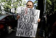 Demonstration outside Poland's Constitutional Tribunal building in Warsaw