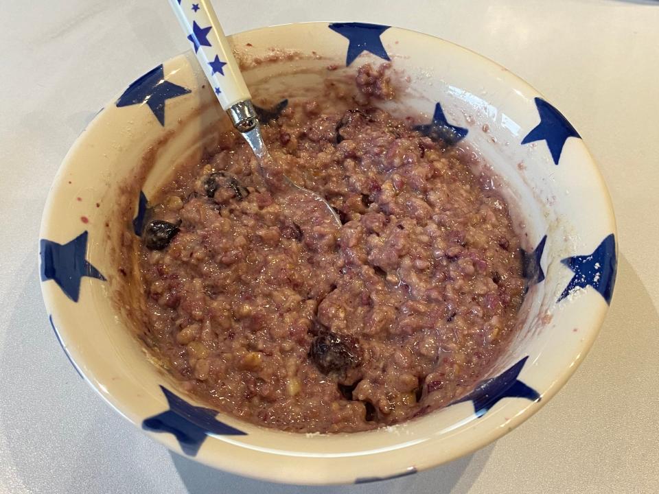 Cherry protein oats.