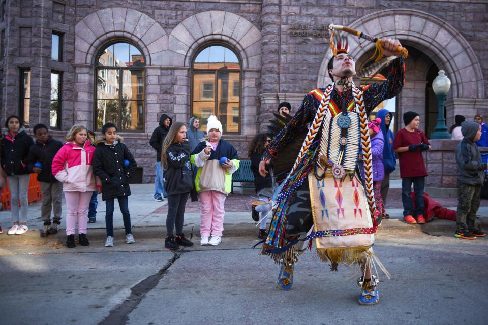 Thomas Billie Sr. dances in the Native American Day parade on Monday, Oct. 14, 2019. This years theme was "Celebrating Our History: Inspiring the Future."