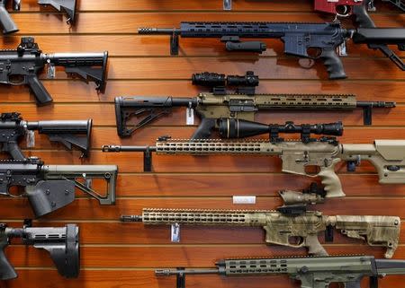 Firearms are shown for sale at the AO Sword gun store in El Cajon, California, January 5, 2016. REUTERS/Mike Blake/Files