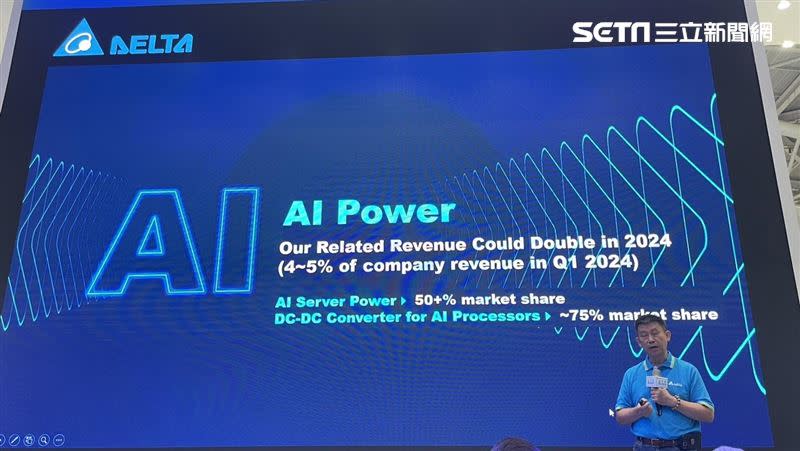台達電董事長暨執行長鄭平指出，今年首季AI電源營收占整體4-5%。（圖／記者王翊綺攝影）