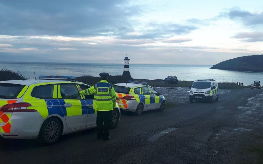 HM Coastguard teams were forced to suspend their search on Tuesday afternoon due to 