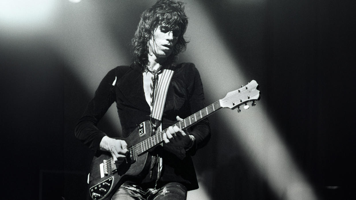  Keith Richards from The Rolling Stones performs live at Ahoy in Rotterdam, Netherlands on October 13 1973. 