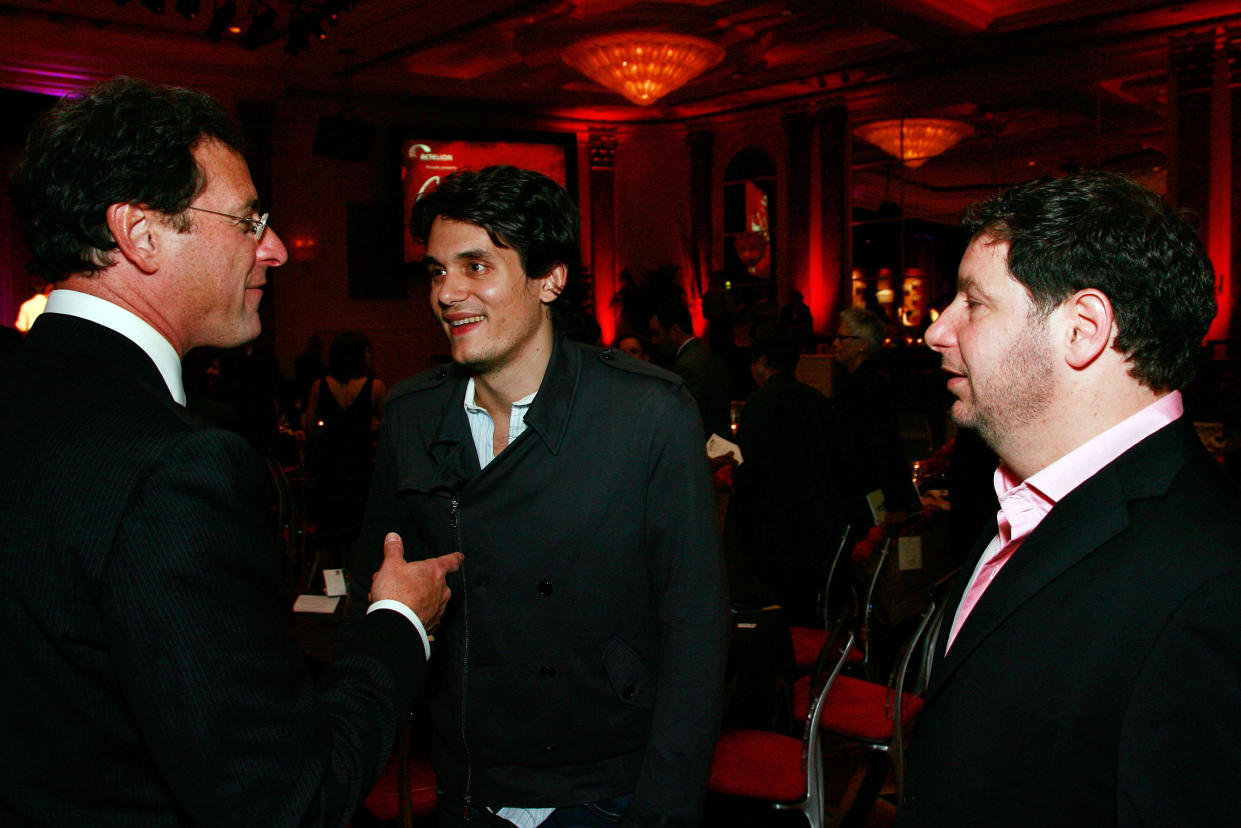LOS ANGELES, CA - APRIL 16:  Bob Saget, John Mayer and  Jeffrey Ross attend the Cool Comedy-Hot Cuisine  Benefit for the Scleroderma Research Foundation at the Four Season's Beverly Wilshire Hotel on April 16, 2008 in Beverly Hills, California.  (Photo by Dale Wilcox/WireImage) 