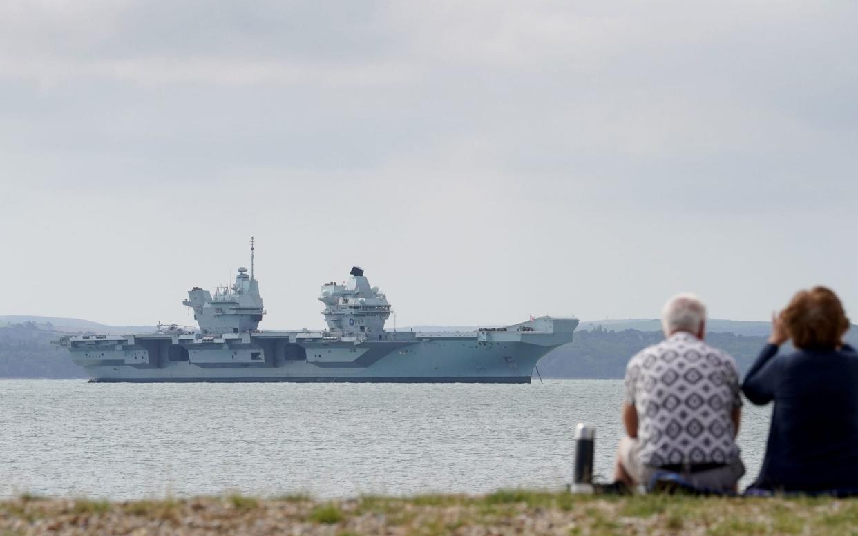 HMS Prince of Wales sits off the coast of Gosport, Hampshire after breaking down - Gareth Fuller /PA