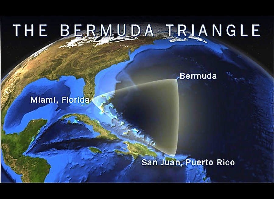 This illustration shows the general location of the infamous Bermuda Triangle.