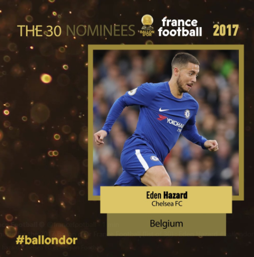 Les 30 nommés au Ballon d'Or 2017