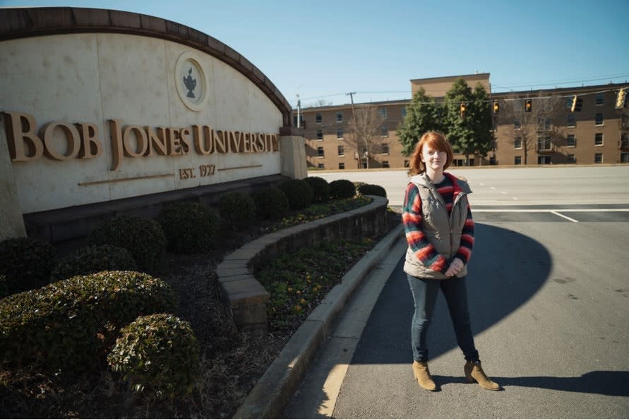 Elizabeth Hunter on the Bob Jones University campus