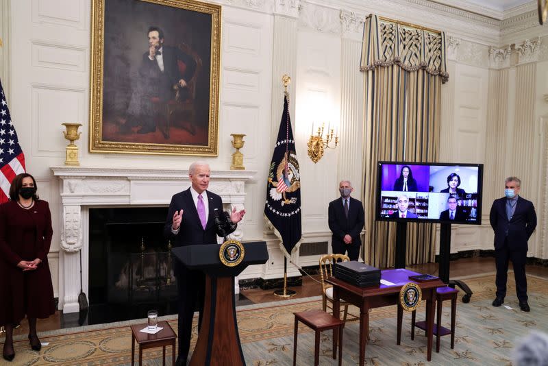 U.S. President Biden holds coronavirus response event at the White House in Washington