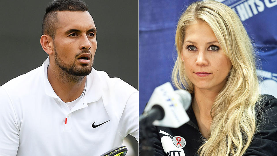 Pat Cash says there are similarities between Nick Kyrgios (left) and Anna Kournikova (right).